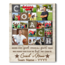 Personalized Appreciation Gift For Coach Canvas Print For Coach From Team
