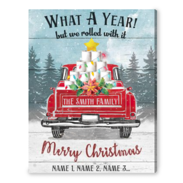 Christmas Bathroom Decor Funny Bathroom Wall Art Customized Canvas Print - Image 5