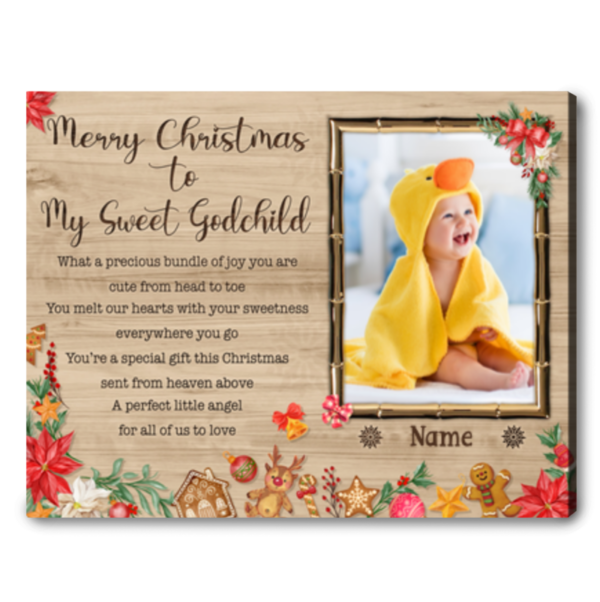 Christmas Gifts For Godchildren Personalized Baptism Canvas Gift - Image 5