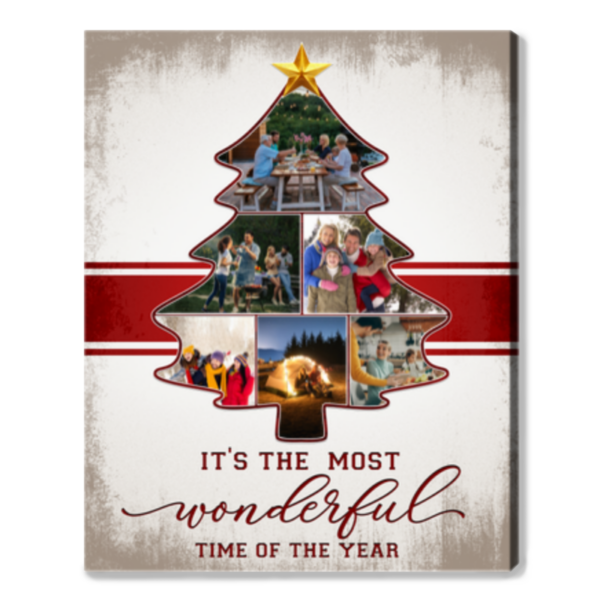 Christmas Simple Gift Ideas Holiday Home Decor Ideas Christmas Tree Photo Collage Wall Art - Image 5