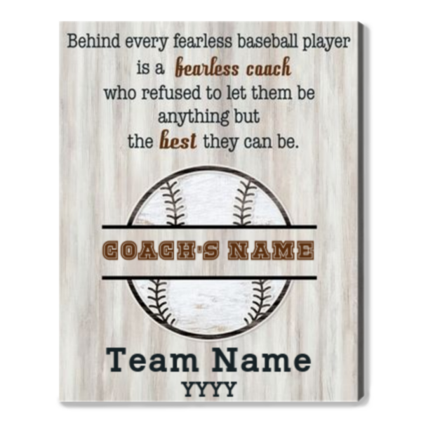 Custom Baseball Coach Appreciation Canvas Print Baseball Coach Thank You Gift - Image 5