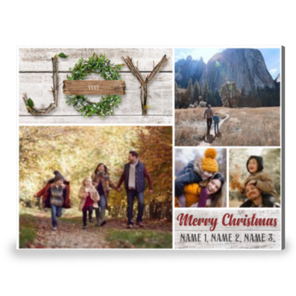 Joy Christmas Sign Personalized Xmas Family Gift Canvas Print - Image 5